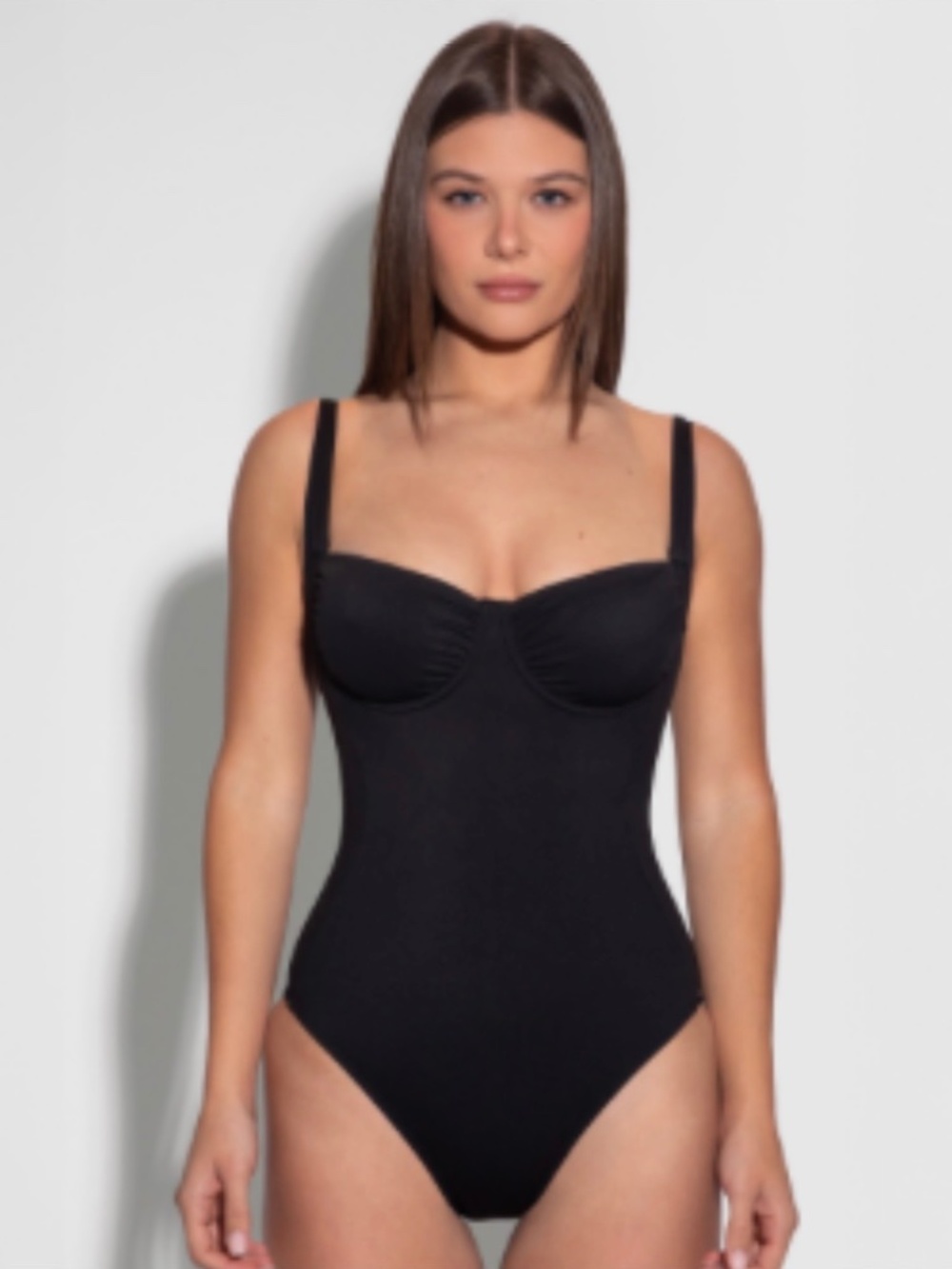 Classic Black One-Piece Swimsuit with Supportive Cups